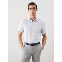 Lcw Busıness Gri Regular Fit Kısa Kollu Erkek Gömlek