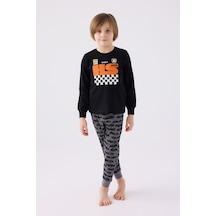 Rolypoly Erkek Çocuk Siyah Pijama Takımı Rp3439-c-v2