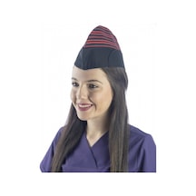 Kırmızı Çizgili Aşçı Kayık Kep - Unisex-Standart-Tek Parça
