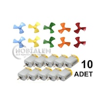 10 Adet. Motor Ve Pervane. Deney Seti. Eğitici Mini Motor Devresi