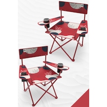 Perilla Qufi Katlanır Kamp Piknik Sandalyesi Rejisör Koltuğu 2 Adet - Kırmızı Kırmızı