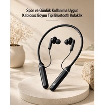 Kablosuz Boyun Tipi Bluetooth Kulaklık Mikrofonlu Spor Ve Günlük