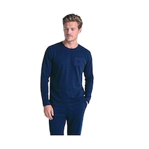 Pierre Cardin 6156 Erkek Uzun Kollu Bisiklet Yaka Pijama Takımı -lacivert