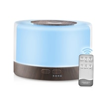 500ml Ultrasonik Aromaterapi Nemlendirici, Uzaktan Kumandalı Çift Püskürtmeli Led Işıklı Masaj Aleti