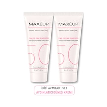 Maxeup Glutatyon Hyaluronik Asit Etkili Ton Eşitleyici ve Aydınlatıcı Renkli Güneş Kremi SPF50+ 2 x 50 ML﻿﻿