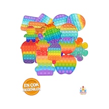 Gökkuşağı Renkli Pop It Fidget Oyuncak Eğlenceli Duyusal Oyun