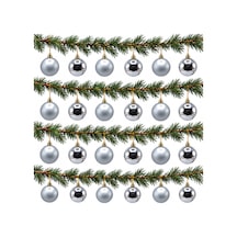 Waldern 3 Cm 24 Adet Cici Top Yılbaşı Çam Ağacı Süs 12 Parlak - 12 Mat Gümüş Diğer