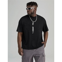 Altamira Erkek Göğüs Dikey Baskılı Oversize T-shirt 001