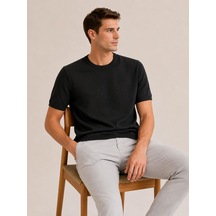 Classics Men Turbulance Slim Fit Erkek Kısa Kol Triko Tişört 7675 Siyah