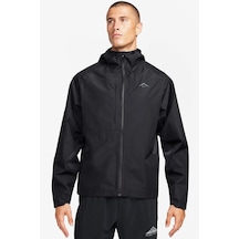 Nike Trail Running Grotex Packable Hoodie Erkek Su Geçirmez Kapüşonlu Çantaya Dönüşebilen Reflektörlü Koşu Ceketi Siyah