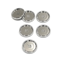 İtalyan Trençkot, Kaban Ve Mont Düğmesi Takımı 6 Lı Set /gümüş/ 2,5 Cm