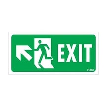 Exit Sol Yukarıı Uyarı Levhası 17,5x25 Kod:960