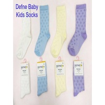 Defne Baby 4 Çift 5-6 Yaş Kız Bebek Çocuk Pamuklu Çorap-709 ÇoK Renkli
