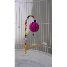 Petistera Zilli Toplu Ahşap Kuş Tüneği 13 Cm