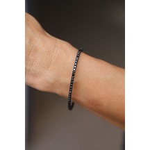 Yenigün Kuyumculuk 14 Ayar Altın Siyah Onix Taşlı Kelepçe Klp24111 Sarı Altın