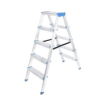 Çift Basamaklı Alüminyum Metal Merdiven Yükseklik 115cm Baş Genişlik 8cm