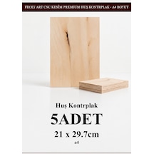 Huş Kontrplak 5 Adet - A4 21 X 29.7 Cm - 4 Mm Cnc Kesim Lazer Kesim - Yakma - Hobi Seti