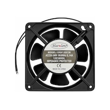 120x120x38mm 12cm 38mm 0.14a 220v Ac 2p Fan Siyah