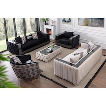 Prada Koltuk Takımı 3+3+1+1+puf Antrasit