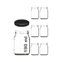 190 Ml Şeffaf Kavanoz 190 Cc Konserve Metal Kapaklı Cam Kavanoz 6 Adet Tek Renk