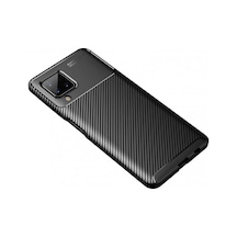 Bezos Samsung Galaxy A22 Kılıf Auto Focus Karbon Kapak - Siyah Bty