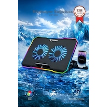 Laptop Soğutucu Ayarlanabilir Rgb Dizüstü Bilgisayar Soğutma Fanı Cf04 Siyah