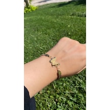 Altın /gold Renk Kelebek Figürlü 316l Çelik Bileklik Altın