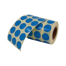 Renkli Kuşe Rulo Çap Etiketi 25mm X 25mm 2500 Adet Yan Yana 3 Lü