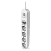 Ldnio SE4432 4xUsb Çıkışlı 4'lü Akım Korumalı Priz Beyaz