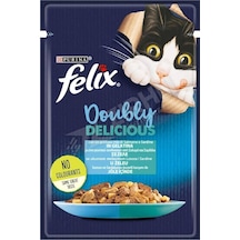 4 Adet Felix Çifte Lezzet Somon Ve Sardalyalı Yaş Kedi Maması 85 Gr