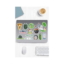 Rick And Morty Temalı Sticker Seti, Laptop Ve Telefon İçin Uygun Abanoz