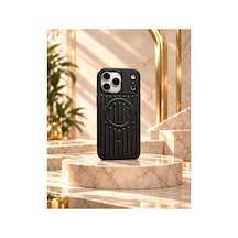 İphone 17/18 Pro Magsafe Uyumlu Premium Deri Dokulu Kılıf Obsidian Black - 936037762 Obsidian Black