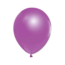 Balon Baskısız Metalik 10  Adet Mor