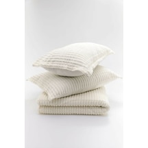 Merinos Modern Line 2 Parça Tek Kişilik Battaniye Seti - Kemik