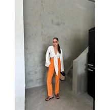 Defymoda Bel Lastik Detaylı Modal Kumaş Pantolon - Orange Orange