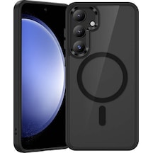 Galaxy S25 Plus Kılıf M-safe Şarj Uyumlu Şeffaf Arka Yüzey Benks Magclap Tpu Çerçeve Kapak Siyah