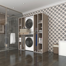 Kenzlife Çamaşır-Kurutma Makinesi Dolabı Sadra Crd 187 170 60 Çekmeceli Raflı Banyo Çok Renkli