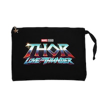 Thor Love And Thunder Logo Blue Siyah Clutch Cüzdan / El Çantası Siyah