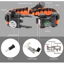 Out-4300 Paracord Hayatta Kalma Bilekliği Kahve