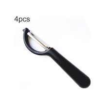 Pazly Cbtx Paslanmaz Çelik Yuvarlak Saplı Soyucu Şeker Kamışı Kazıyıcı Meyve Düzlemi Siyah, Küçük Boy Siyah