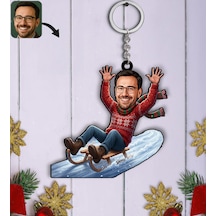 Bk Gift Kişiye Özel Erkek Yılbaşı Karikatürlü Ahşap Anahtarlık -9, Yeni Yıl Hediyesi, Yılbaşı Hediyesi Kobitmeyencom35810 Bk Gift