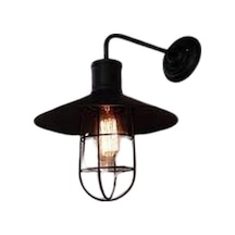 Dylight Retro Metal Kafesli Siyah Dekoratif Duvar Aplik-dy00114