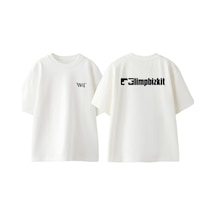 Thewert Limp Bizkit 5 Tasarım Sırt Baskılı Pamuk Beyaz Oversize T-shirt