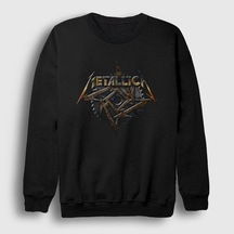 Presmono Unisex Saw Blade Metallica Sweatshirt Siyah