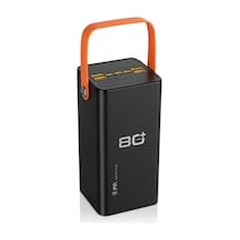 Hnrlıshp Ultra Güçlü Powerbank 80000 Mah Çoklu Cihaz Şarj Destekli Led Ekranlı Taşınabilir Batarya siyah