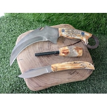 Tctknives El Yapımı Av Kamp Bıçağı Kahverengi
