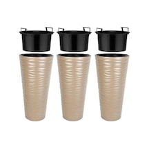 Omnipazar So-kvt1 Kumsal Vazo Saksı Takımı 5.5 Lt Mocha 3 Adet