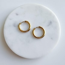 Çelik 2 Cm Halka Küpe Gold