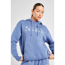 Nike Sportswear Phoenix Ls Top Sweatshirt Blue Kadın Sweatshirt Mavi