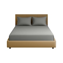 Sabia%100 Pamuk 62 Tel 155 Tc 160x200 +37 Cm Yüksekliğe Uygun Çift Kişilik Lastikli Çarşaf Seti Gri